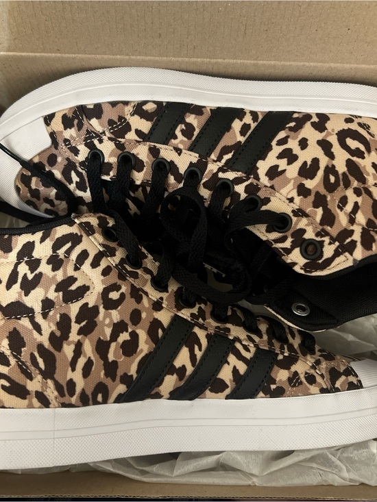 adidas Shoes - adidas Leopard Print High-Top Sneakers - Tan/Black